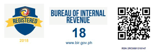BIR Registration Seal Badge for Leon Island Tours & Services, with a QR code to verify our registration. RSN 2RC0001318147